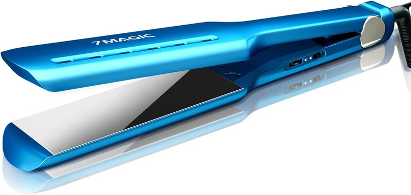 7MAGIC Nano Titanium 1.7" Wide Flat Iron for All Hair - Straightener with 5 Temps and Dual Voltage - Image 1